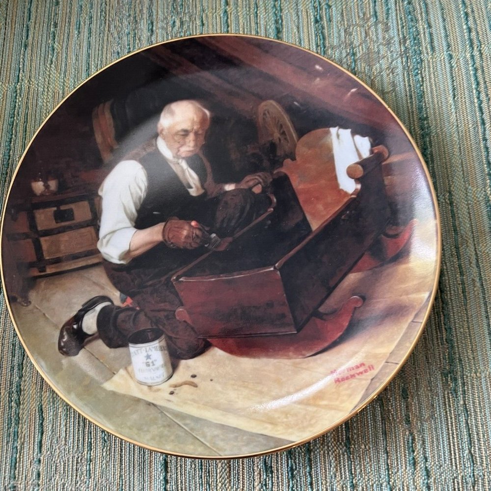 Vintage 1987 Norman Rockwell Grandpa's Gift Collector Plate + BOX Knowles S23